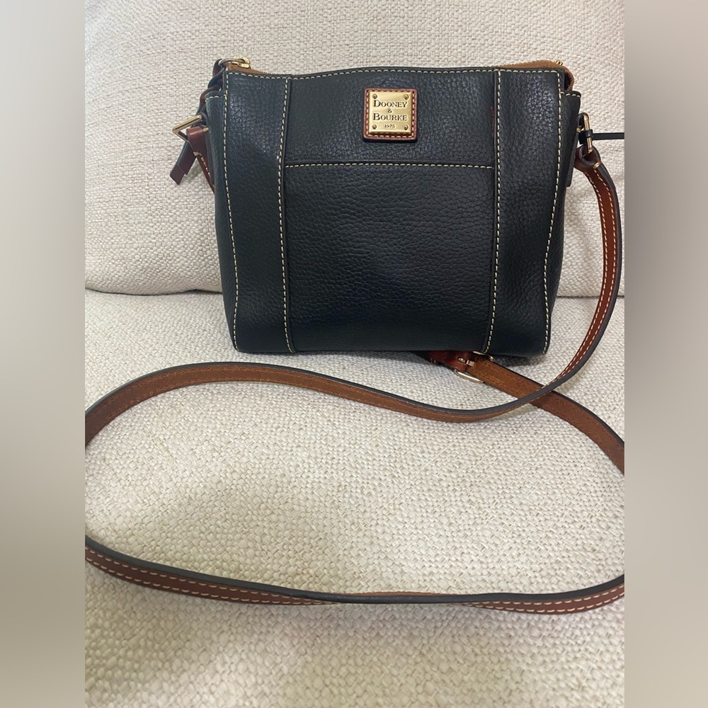 Dooney & Bourke EUC  Black/brownWexford Leather Lexington Crossbody Bag - Picture 14 of 16